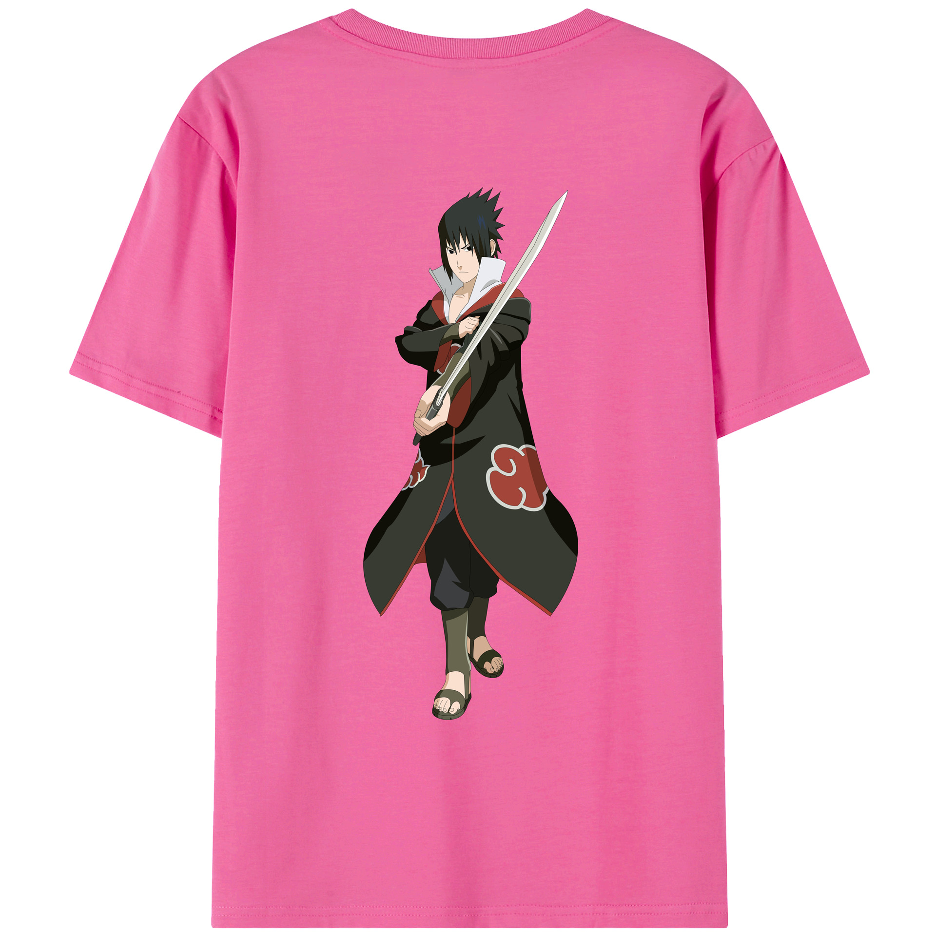 （画像用） NARUTO -ナルト- うちは サスケ Uchiha Sasuke レディース半袖Tシャツ(バックプリント)